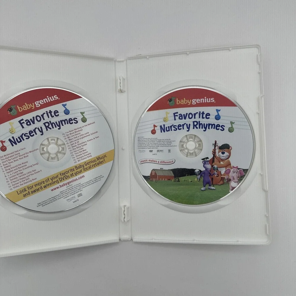 Baby Genius LOT OF 4 DVD's Nursery, The Four Seasons,Favorite Songs, Mozart